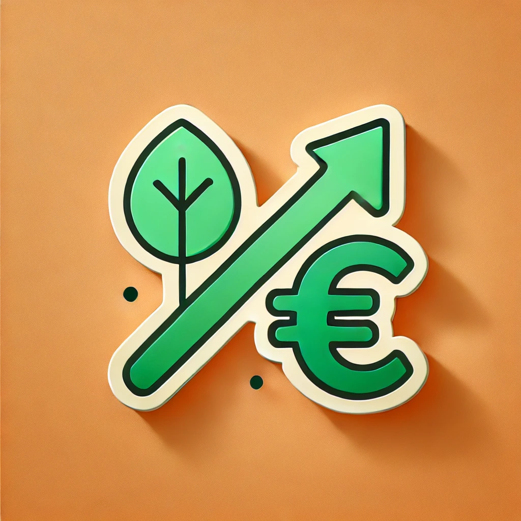 dall·e 2025 03 11 14.36.07 a hyper minimalist digital illustration representing eco design and business growth. the image features just two simple icons a green leaf symbolizin